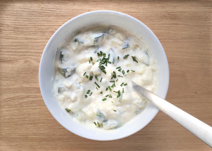 lavkarbo potetsalat av squash